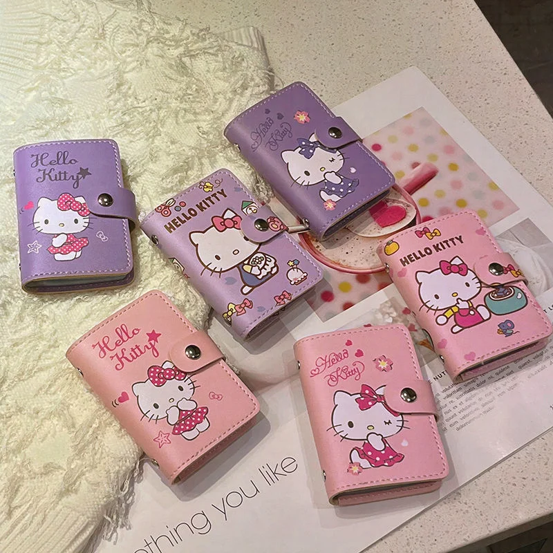 

Hello Kitty Cartoon Kawaii Girl Heart Girl Small Card Bag Good-Looking Girl Compact Delicate Mini Wallet Bank Card Id Card Bag