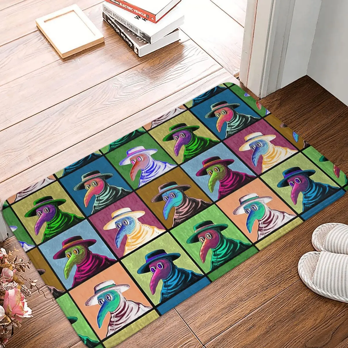 

Non-slip Doormat Pop Art Plague Doctor Living Room Kitchen Mat Outdoor Carpet Indoor Modern Decor