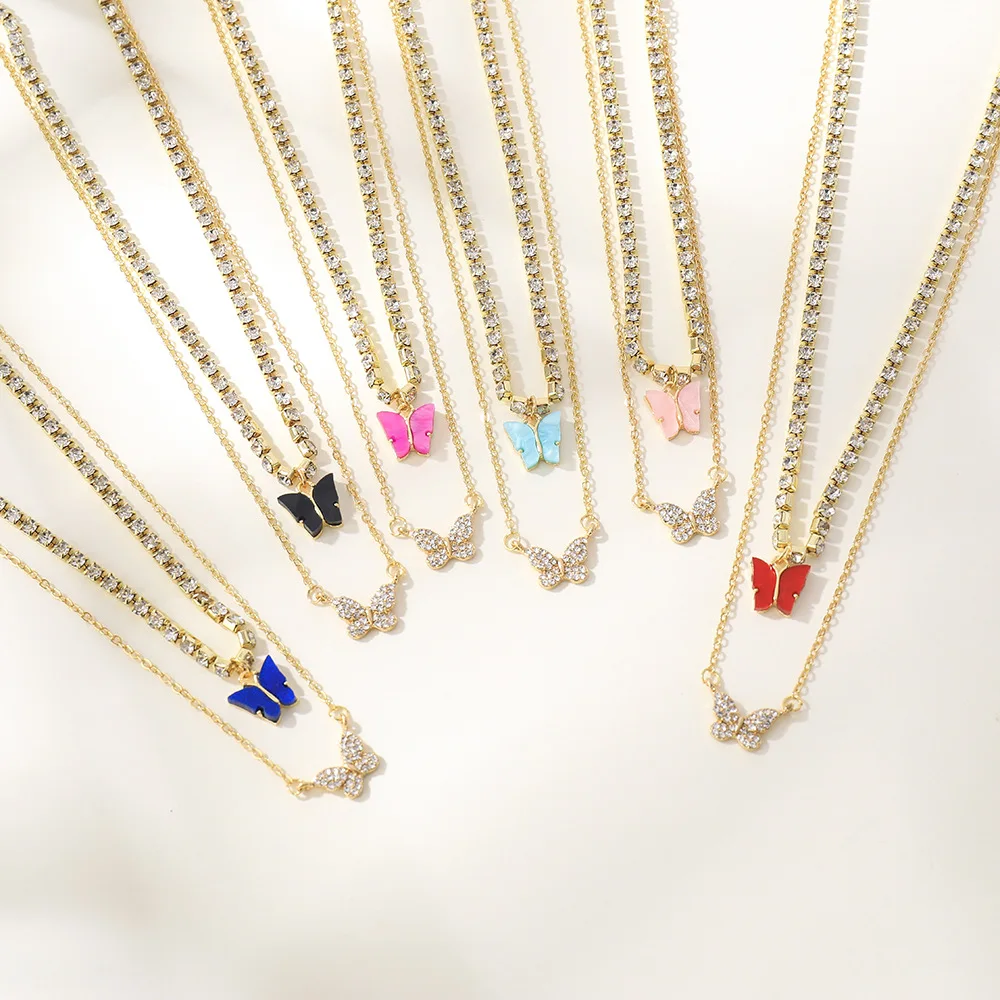

Fashion Cute Butterfly Pendant Necklace For Women Clavicle Chains Choker Neck Jewelry Party Gifts Accessories