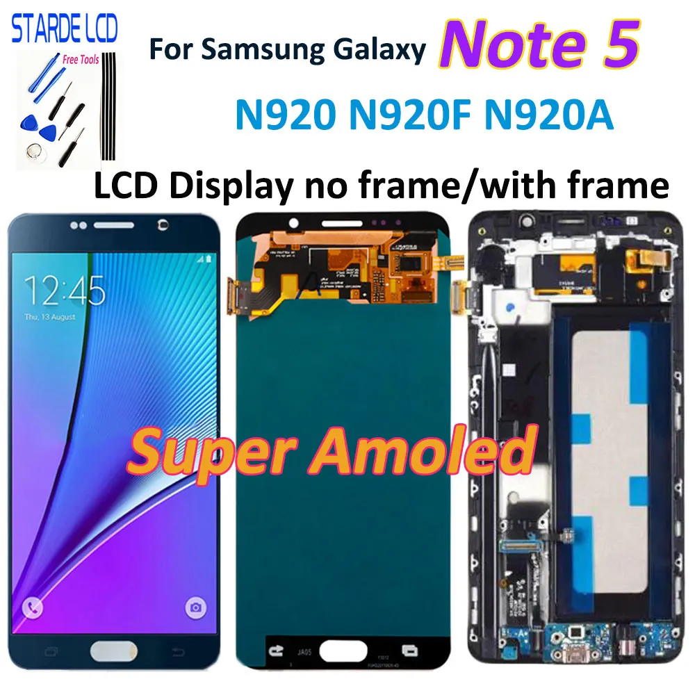Оригинальный Amoled ЖК-дисплей 5 7 дюйма для SAMSUNG Galaxy Note с сенсорным экраном Note5 N920A