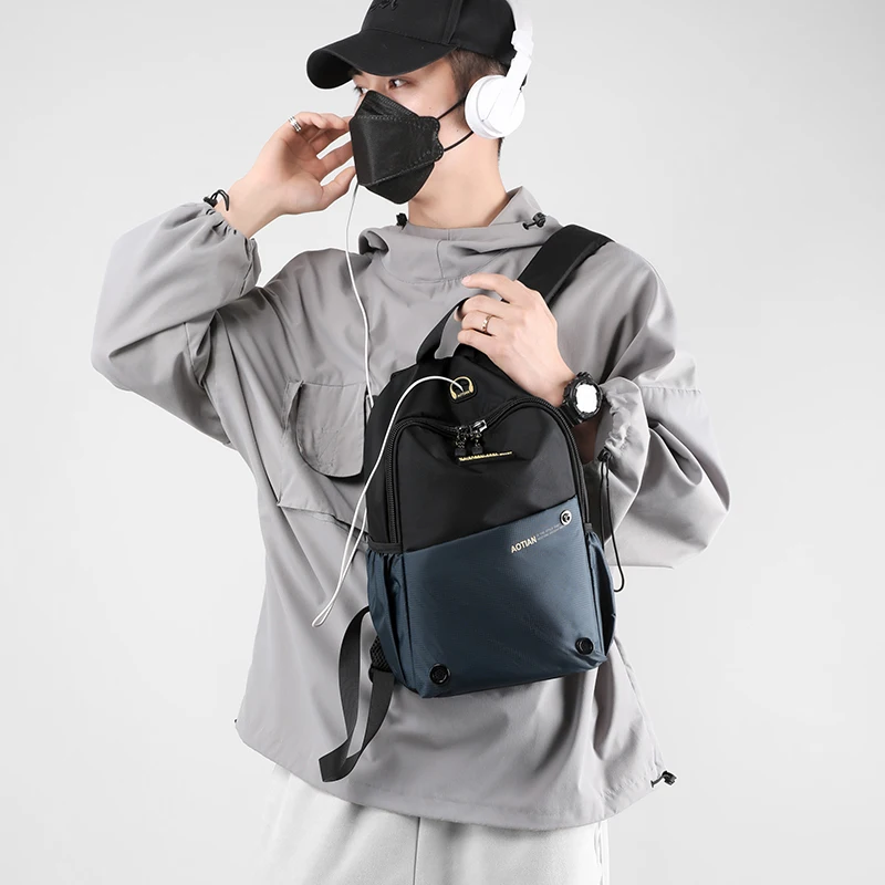 

Fashion Color Matching Oxford Waterproof Men's Backpack Crossbody Bag Mochila Mochilas Masculino Backpack Men Sac a Dos Homme