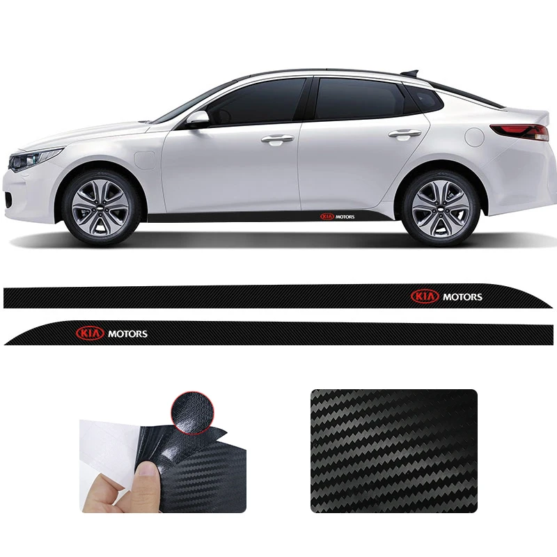 

2PCS Car Door Side Skirt Stripes Stickers Auto Body Side Stripes Decals For KIA Ceed Rio Sportage R K3 K4 K5 K6 Sorento Cerato