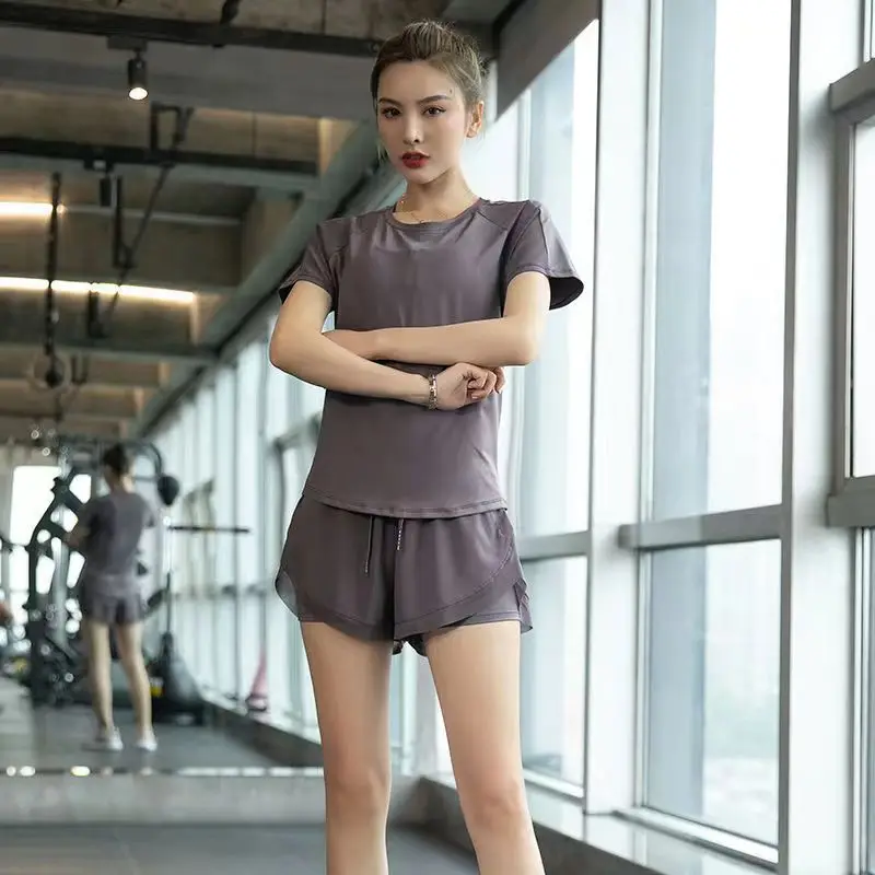 Yoga Suit Long-sleeved Trousers Sports Loose and Thin Running Quick-drying Fitness Clothes Sweat-absorbing and Quick-drying