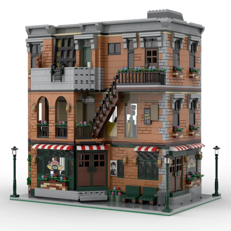 

2022 small particle building block MOC Street Scene Building friend apartment model assembly toy DIY children's birthday gift