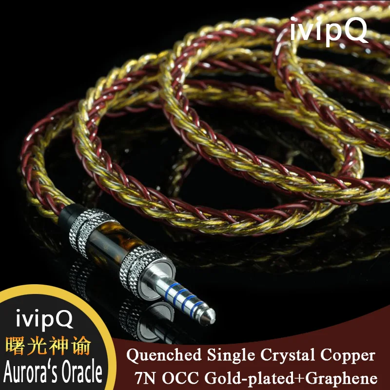 Фото IvipQ-Aurora's Oracle закаленный монокристаллический медный + 7N OCC позолота + графеновый HiFi кабель IEM 2-контактный провод для наушников 0,78 мм/MMCX №4