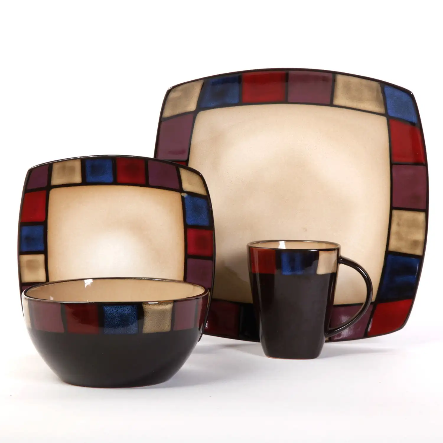 

Gibson Elite Soho Lounge 16 Pc. Mosaic Dinnerware Setcomplete tableware set