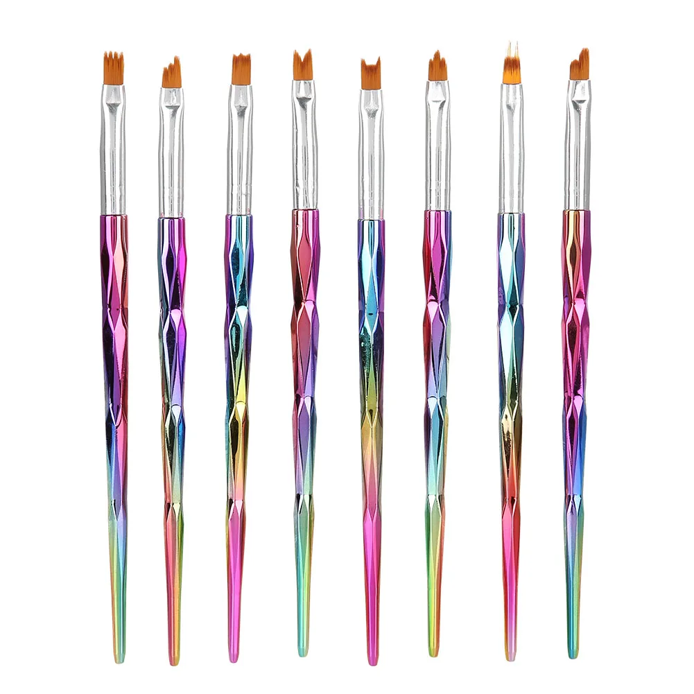 

8Pcs Nail Art French Brushes Manicure Pen Petal Painting Nail Decoration Tool