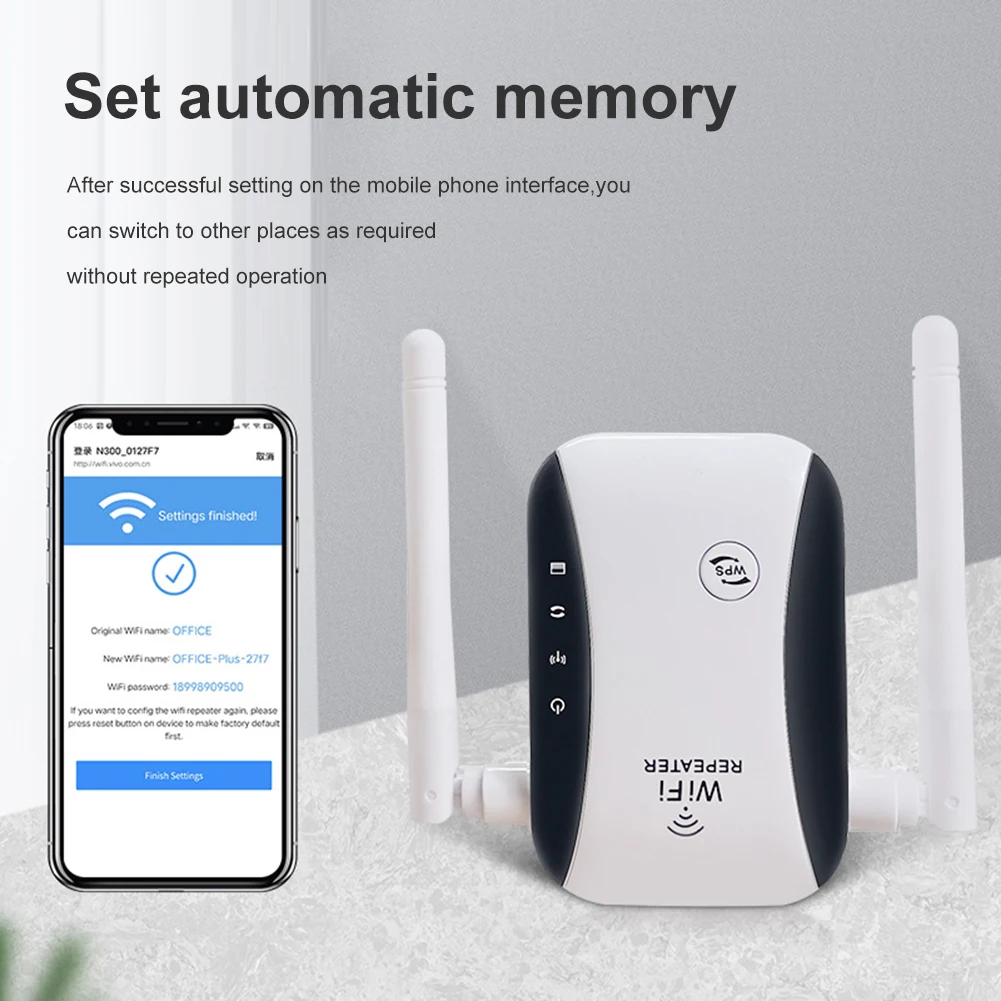 

WiFi Range Extender Signal Amplifier 300Mbps WiFi Repeater with 2 High-gain External Antennas Signal Long Range Extender