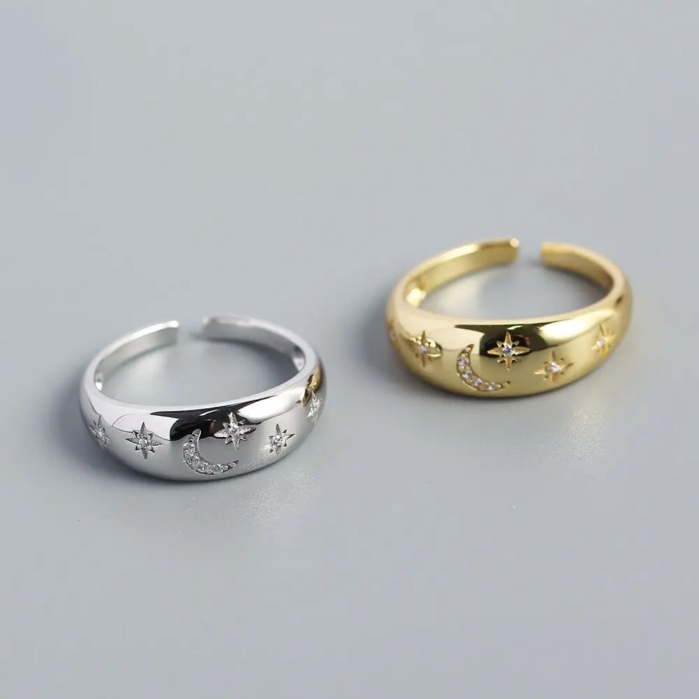 

Japanese and Korean Style Small Fresh Star Moon Ring Sen Series Simple and Exquisite Design Temperament Opening Bracelet