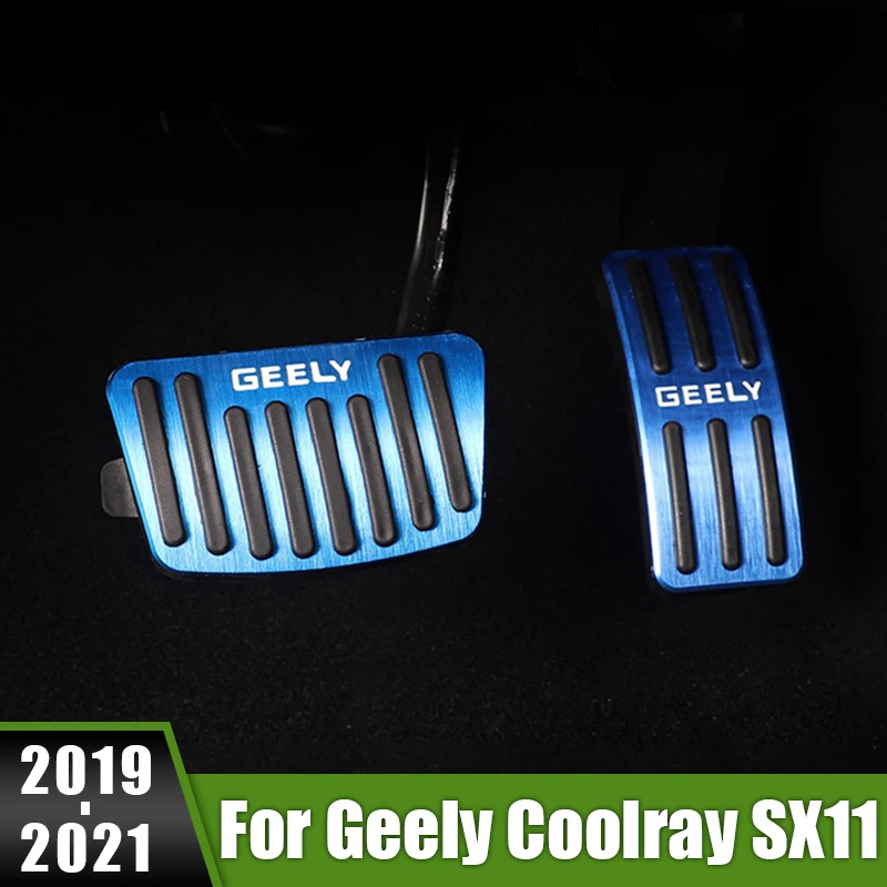 

For Geely Coolray SX11 2019 2020 2021 Aluminum Car Footrest Pedal Fuel Accelerator Brake Pedals Cover Non-Slip Pads Accessories