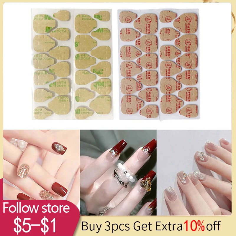 

24pcs Nail Enhancement Double-Sided Adhesive Glue Sticker DIY Home Fake Nail Acrylic Manicure Gel Wear Waterproof Jelly Glue