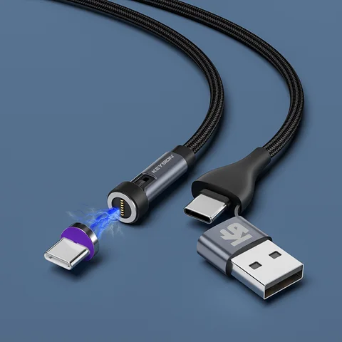 KEYSION 540 вращающийся 5А Магнитный кабель Быстрая зарядка мобильный телефон Магнитный провод шнур Micro Type C для USB-A кабель для iPhone Xiaomi