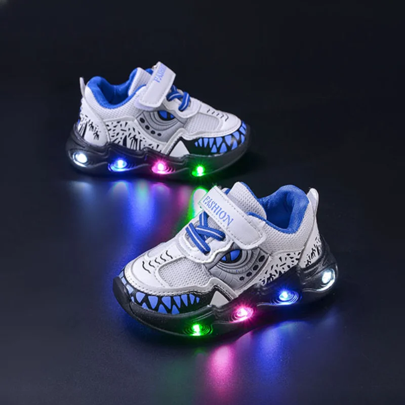 Кроссовки Детские со светодиодной подсветкой мягкая подошва спортивная обувь с