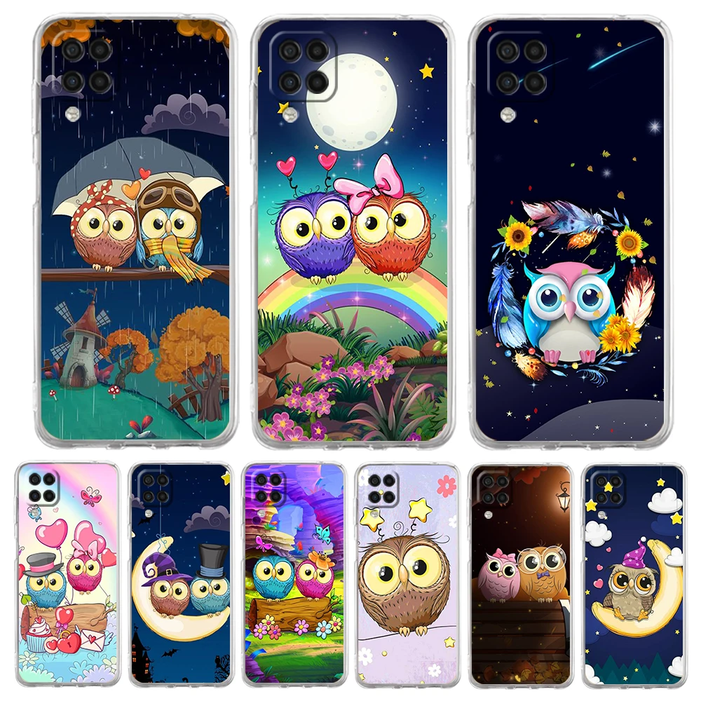 

Cute Cartoon Owl Case for Samsung Galaxy A13 A22 A32 A52 A72 A51 A71 A11 A31 A41 A33 A53 A73 5G Transparent Silicone Shell Capas