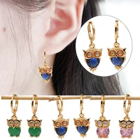dangle drop earrings cubic zirconia animal gold copper earring for women fashion jewelry accessories wedding anniversary gif