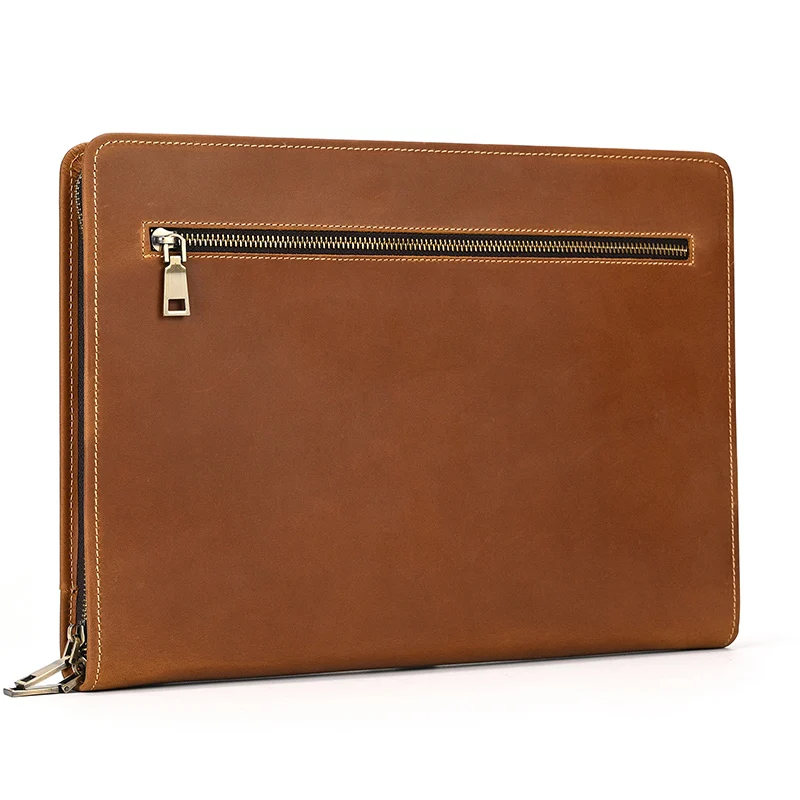

Ipad Man Hand Genuine Bag Slim Men's Document Bag Bag Mini Female Zipper Males Luxury Latest Leather Bag Hand Clutch File Bag