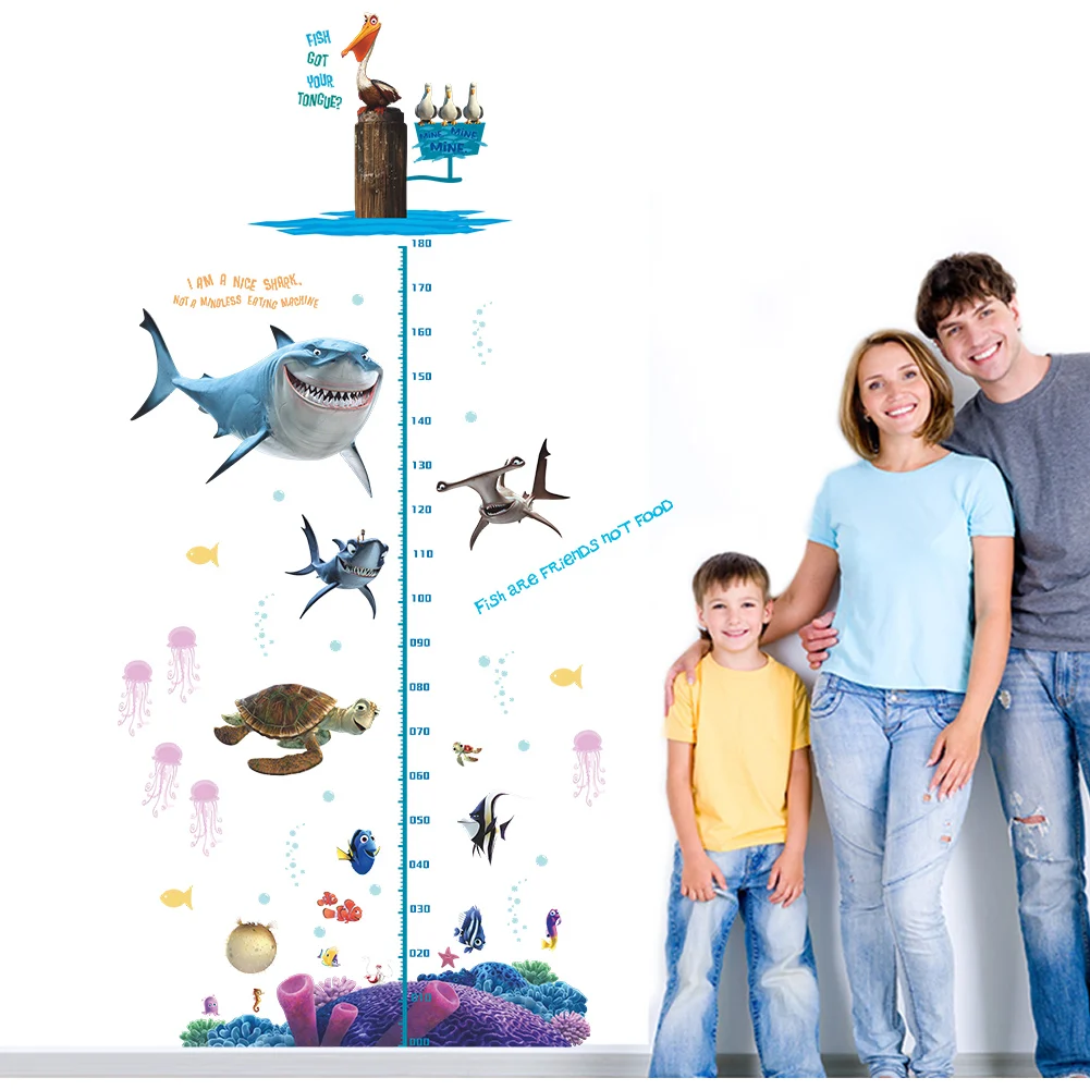 Cartoon Finding Nemo Nemo Shark Bubble Wall Sticker Children