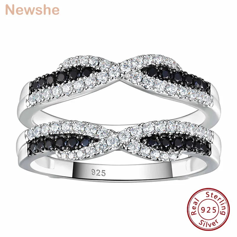 Женское кольцо для помолвки Newshe, кольцо из стерлингового серебра 925 пробы с круглым фианитом, ювелирное изделие BR1775