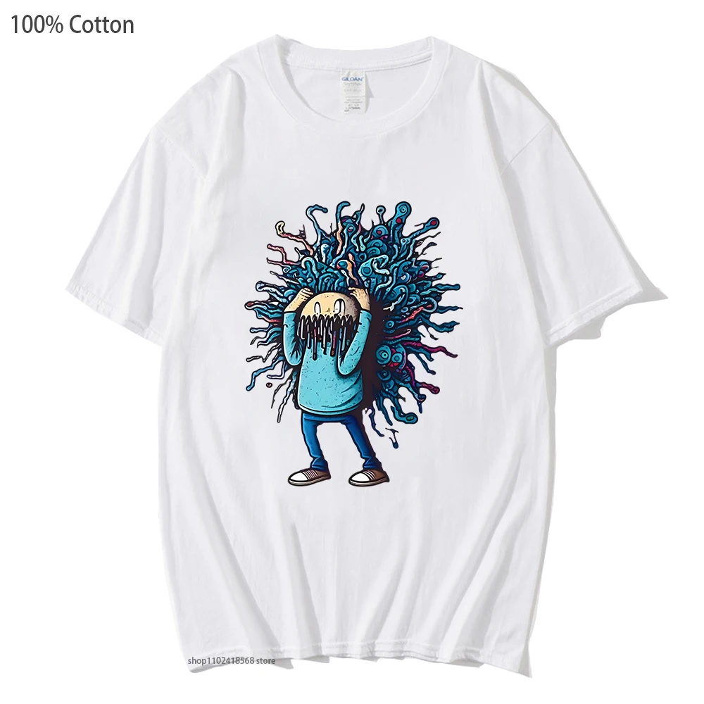 

Atychiphobia T-shirts Aesthetic Hip Hop T Shirts Men's Clothes Summer Short Sleeve Tshirts 100% Cotton Korean Style Women Tees
