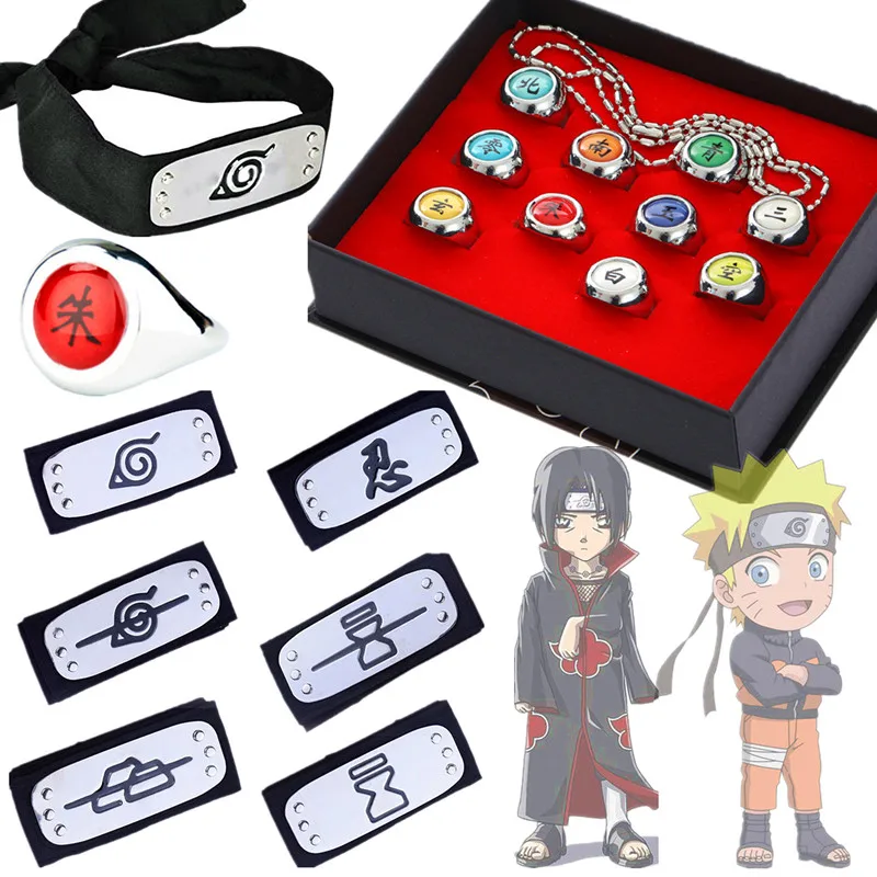 Металлические кольца из аниме Наруто бандаж Какаси мультфильм Акацуки Итачи