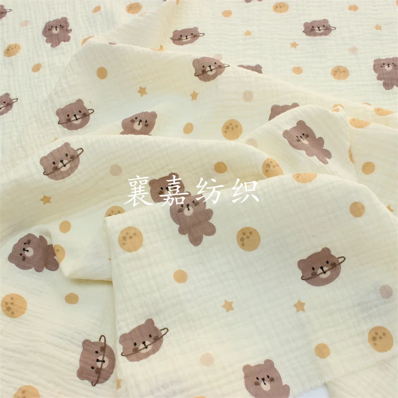 

Double Layer Cotton Crepe Fabric, Gauze, Cartoon Printed Fabric, Baby and Children's Clothing, Small Blanket Fabric