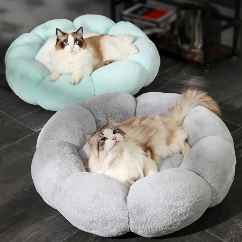 

Супермягкая кровать для домашних животных, кровать для собаки, плюшевая кровать с цветами, удобный артефакт для сна, подходит для всех видов кошек