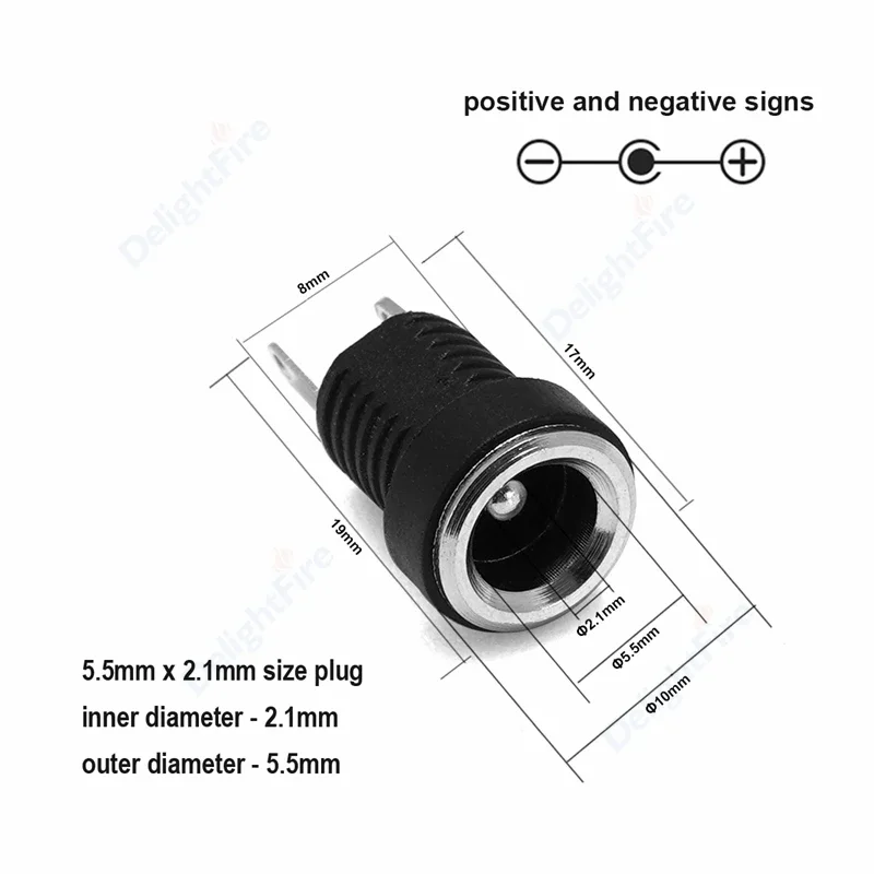 

Разъем питания постоянного тока DelightFire DC Connector 12В