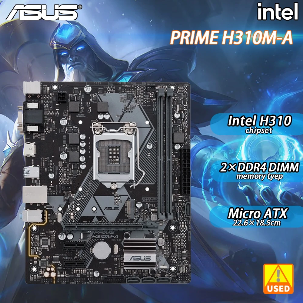 

LGA 1151 Motherboard ASUS PRIME H310M-A with Intel H310 chipset for 8th generation cpu 2×DDR4 32GB PCI-E 3.0 M.2 Micro ATX