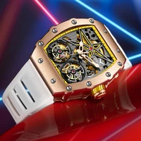 new luxury fashion watches men onola brand hollow full automatic mechanical men watch waterproof clock