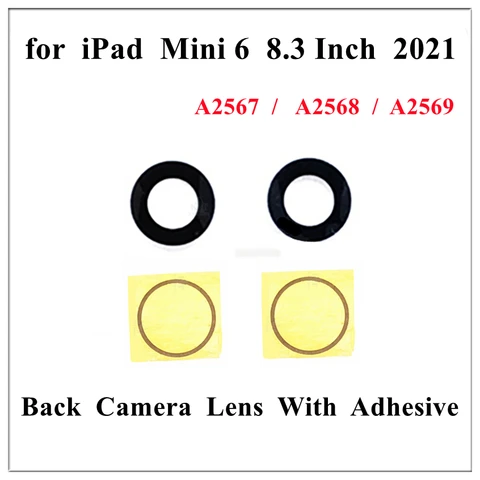 1 шт., Задняя стеклянная линза для камеры с клейким покрытием без рамки, кольцо для крышки для iPad Mini 6 2021 8,3 дюйма 6-го поколения Mini6, запасные части