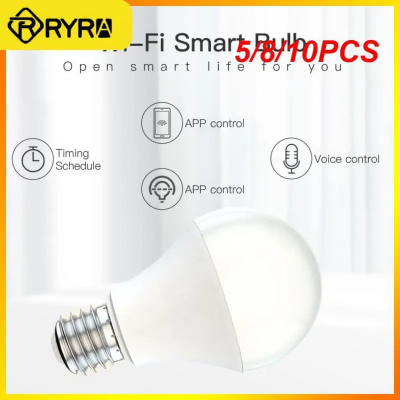 

5/8/10PCS Timing Control Wifi Bulb Voice Control E27 E26 B22 Smart Light Bulb Dimmable 9w Work With Alexa Google Home