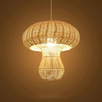 nordic mushroom cloud rattan pendant lights creative handmade lamps for living room dining table hotel hot pot shop chandeliers