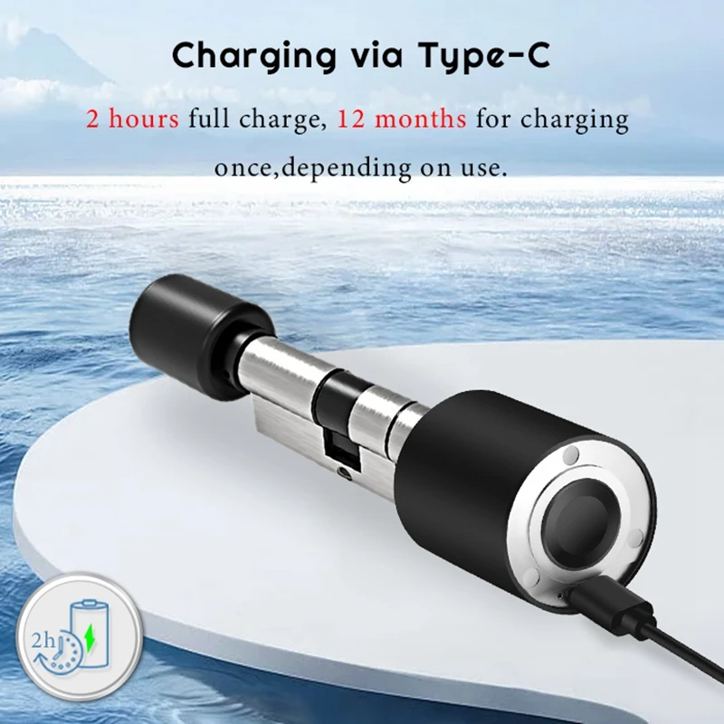 Купить Цилиндр дверного замка Tuya со сканером отпечатков пальцев и поддержкой Bluetooth, 70 мм Pаспродажа Цилиндр дверного замка Tuya со сканером отпечатков пальцев и поддержкой Bluetooth, 70 мм