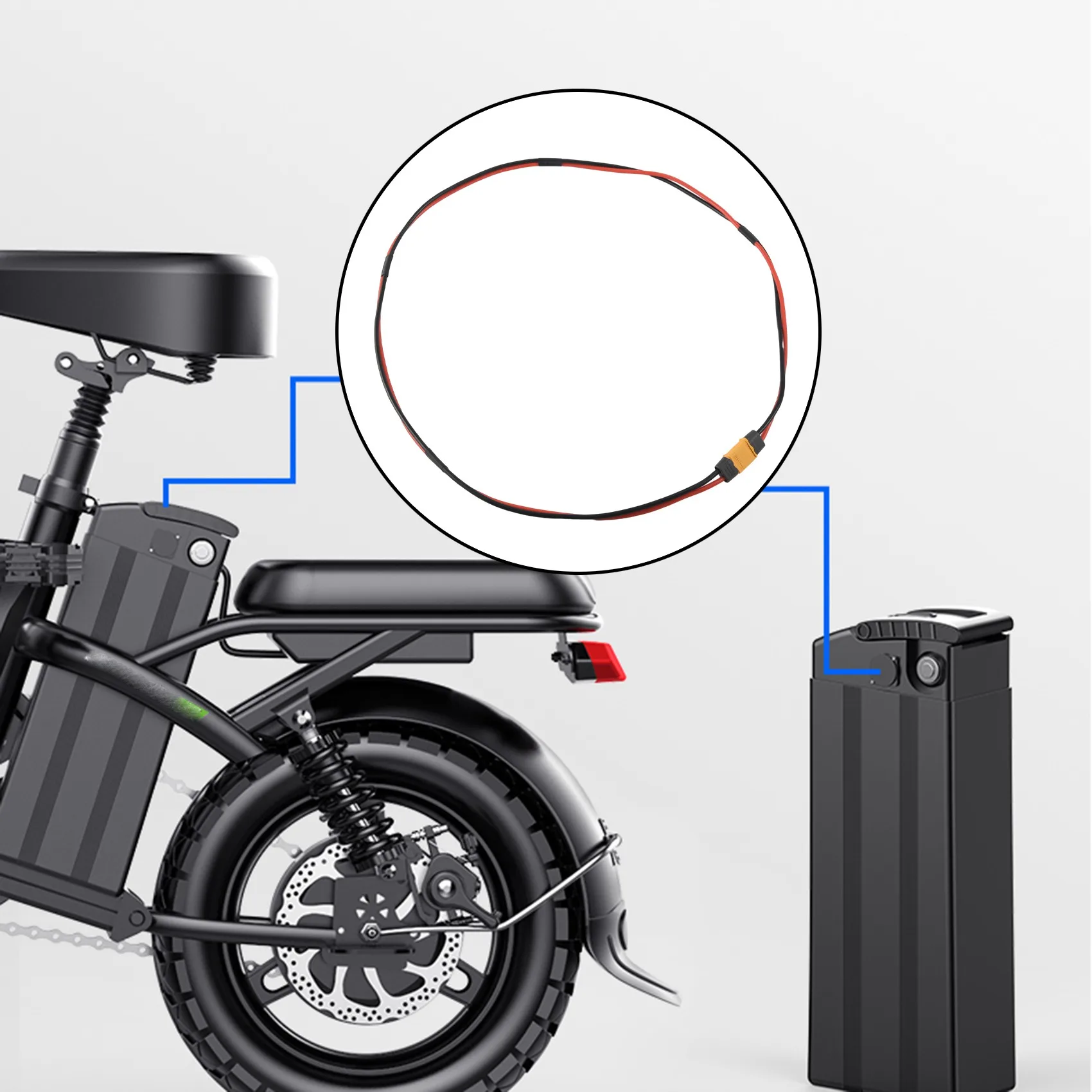 Удлинительный кабель питания для электронного велосипеда XT60 папа/гнездо с