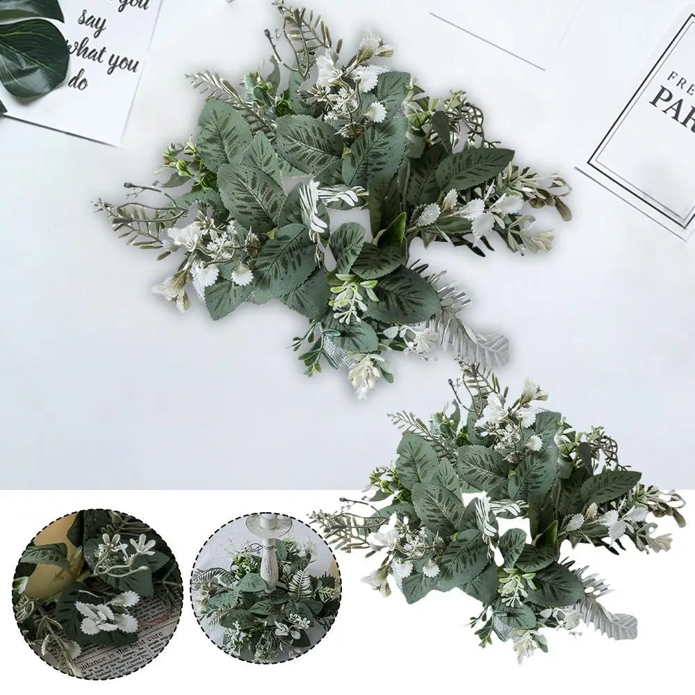 Artificial Flower Wreath For Candle Holder Window Props Home Party Wedding Table Decoration
