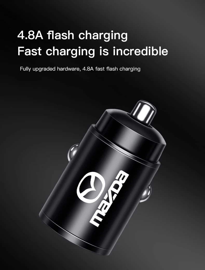 Автомобильное зарядное устройство QC3.0 PD Mini Mazda тип C быстрая зарядка 2 порта 5 А
