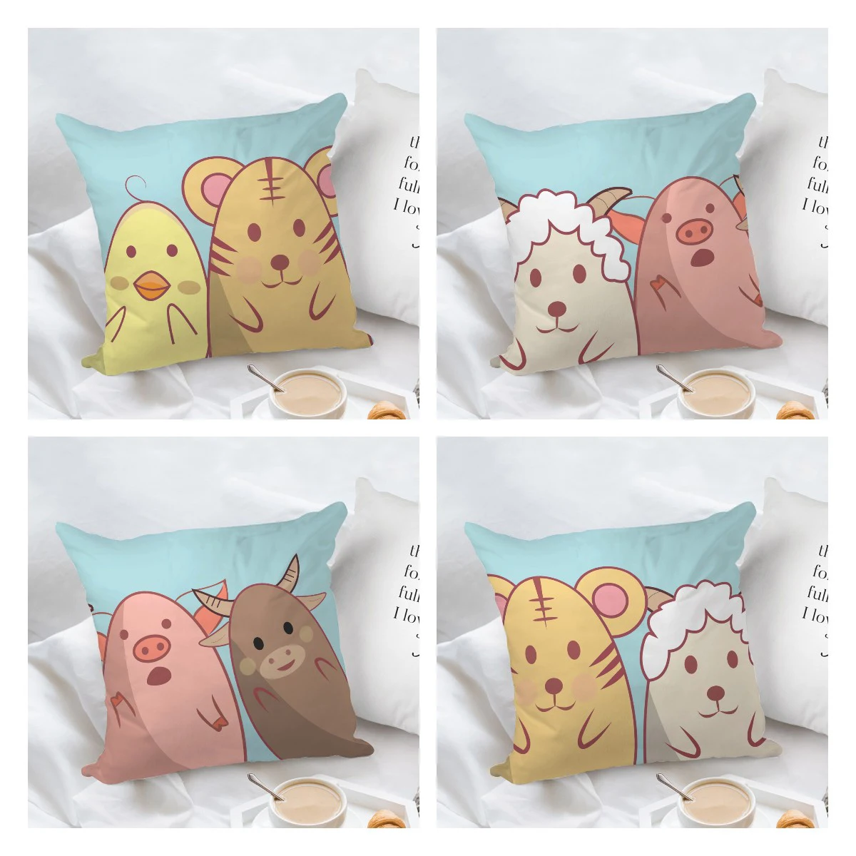 Decorative Lovely Animals Pillowcase Polyester Square Cushion Cover Throw Pillows Bed Couch Home Decor Dakimakura