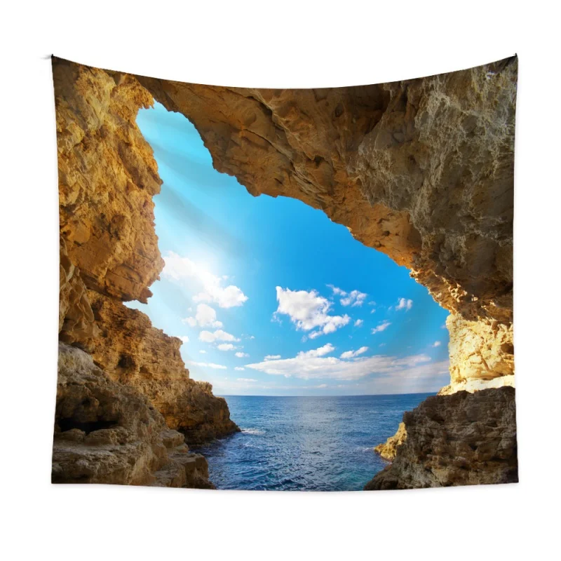 

Ocean Tapestry Wall Hanging Exotic Beach Water Palm Tree Sunrise Sunset Sky Landscape Tapestry Wide Wall Hanging for Bedroom