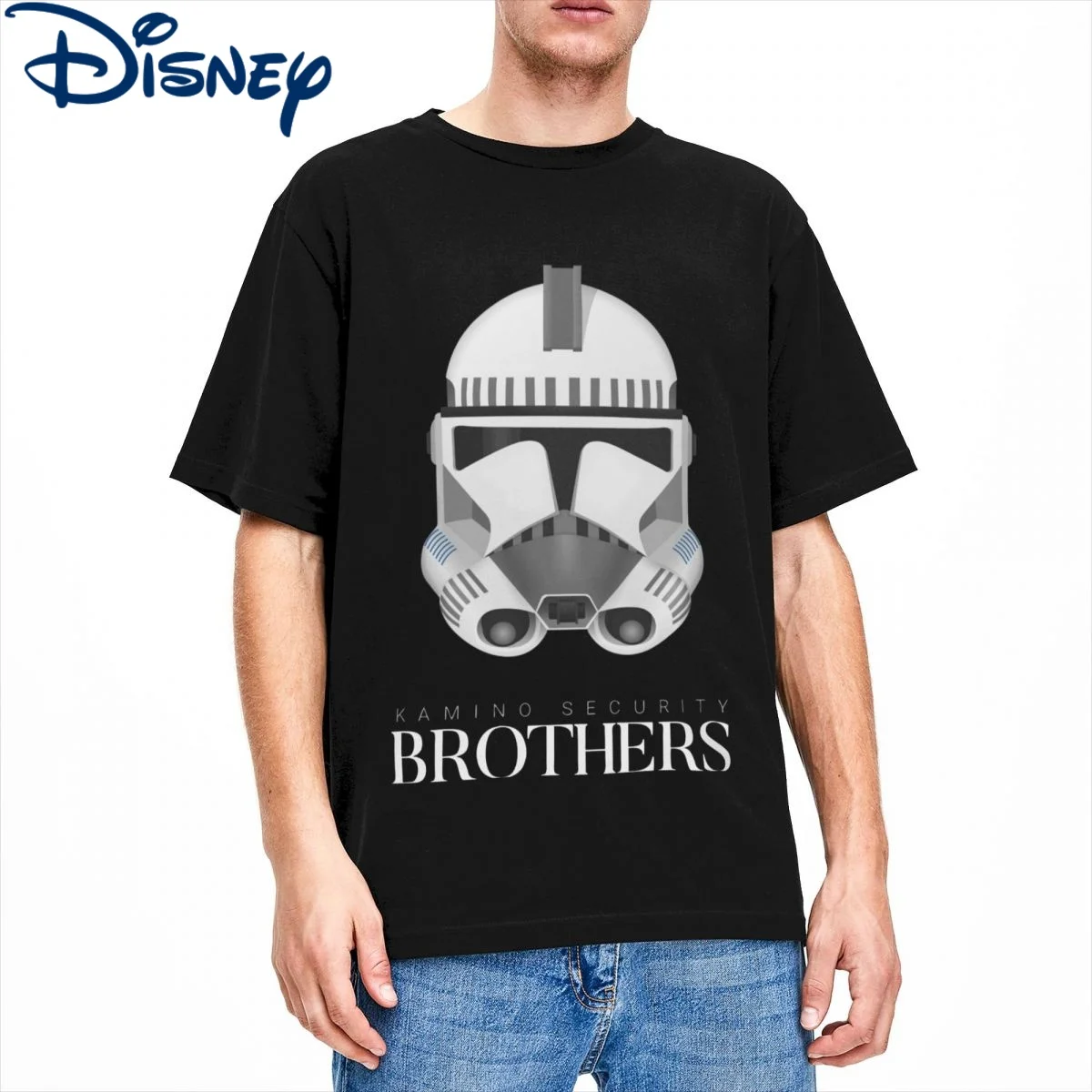 

Kamino Security Clone Trooper T-Shirt for Men Star Jedi Vintage Disney Cotton Tees Round Collar Short Sleeve T Shirt Adult Tops