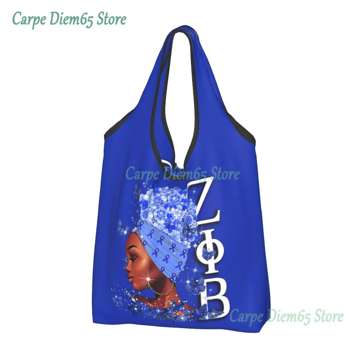 

Zeta Phi Beta Woman Groceries Shopping Tote Bag Women Fashion ZOB Greek Letter 1920 Shopper Shoulder Bags Big Capacity Handbags