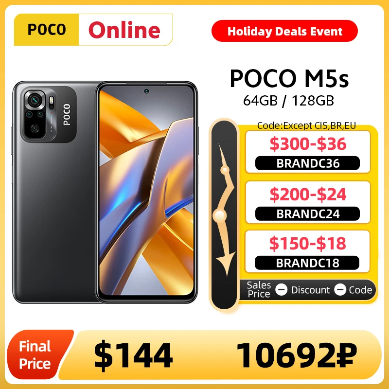 POCO M5s Global Version 64GB/128GB Smartphone M5 S 64MP Quad Camera 6.43