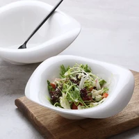 european irregular salad bowl white ceramic plate home cooking bowls and dishes shaped western bowls kitchen utensils porcelain