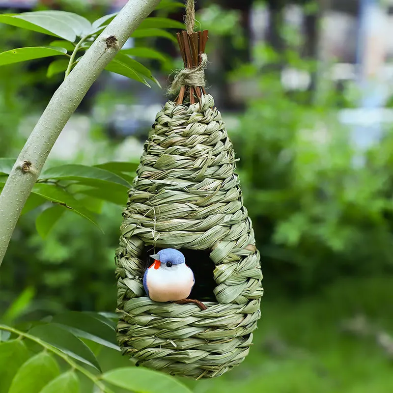 

Bird's Nest Natural Reed Hand-woven Outdoor Bird Cage Hanging Parrot Nest Pet Supplies Decorative Bird Cage Four Seasons