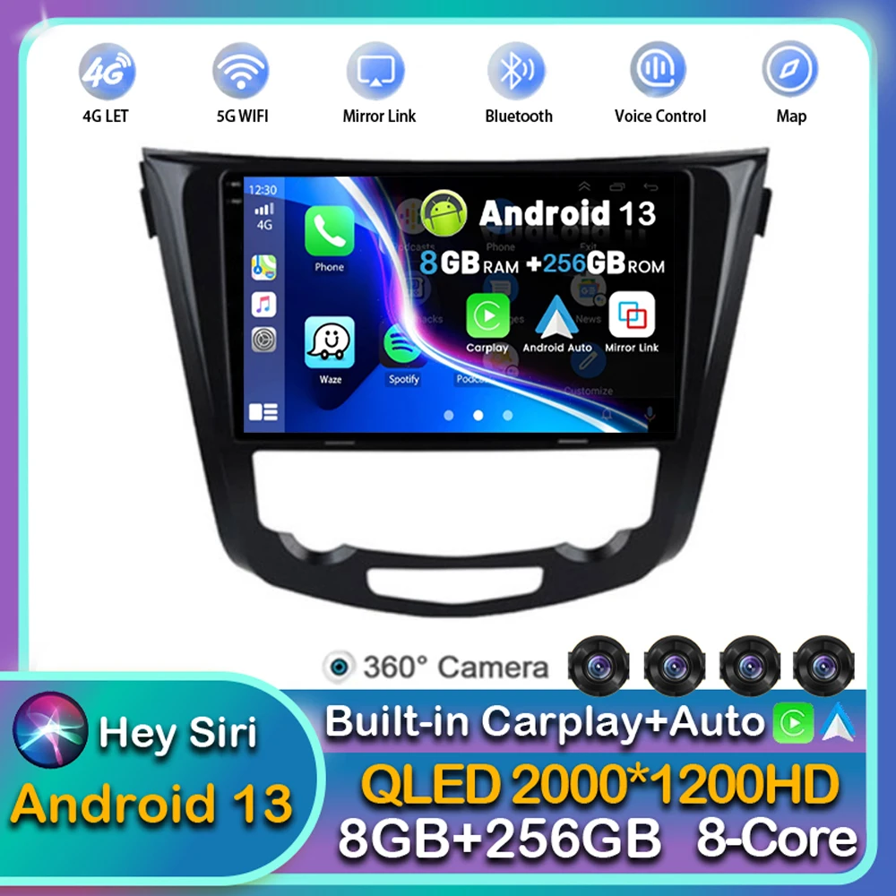 

Android 13 Carplay Auto Car Radio For Nissan X-Trail X Trail 3 T32 2013 - 2017 Multimedia Player Stereo WIFI+4G Head Unit BT DSP