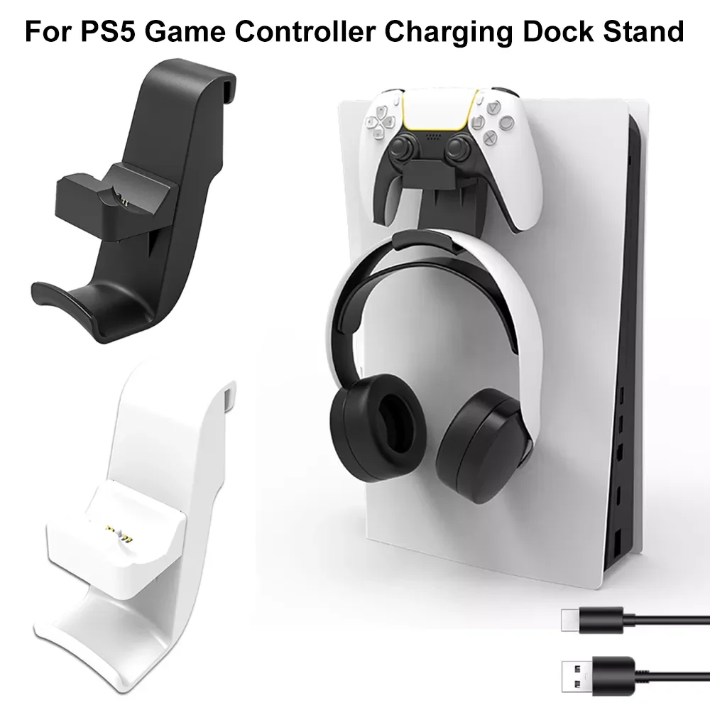 

Game Controller Handle Dock Charger Wireless 2 Gamepad Station For PS Move Host USB Interface DC 5V Output Voltage Durable Black