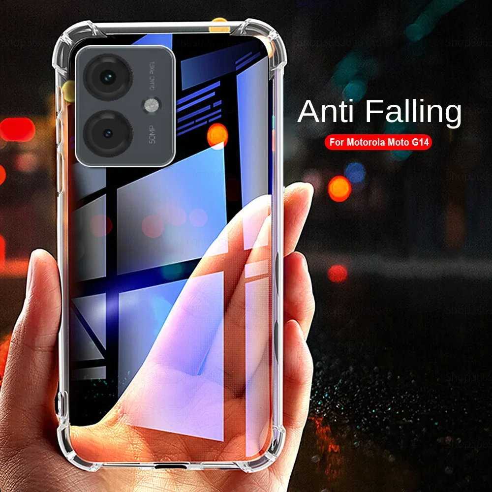 Прозрачный защитный чехол для камеры Motorola Moto G14 мягкий силиконовый ударопрочный