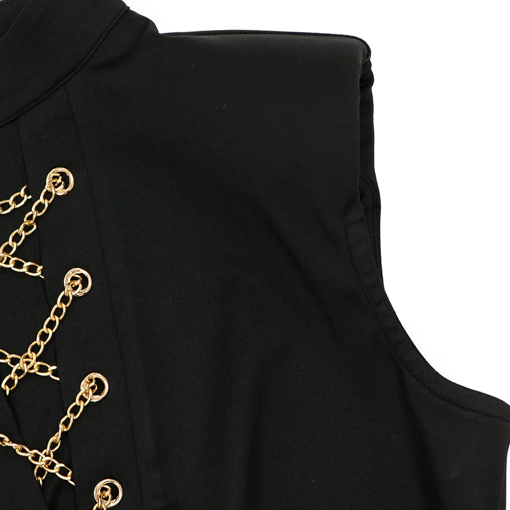 Casaul Women Jumpsuit Chain Cross Sleeveless Long Wide Pants Sportsuit Streetwear Long Romper Women Jumpsuit Overalls