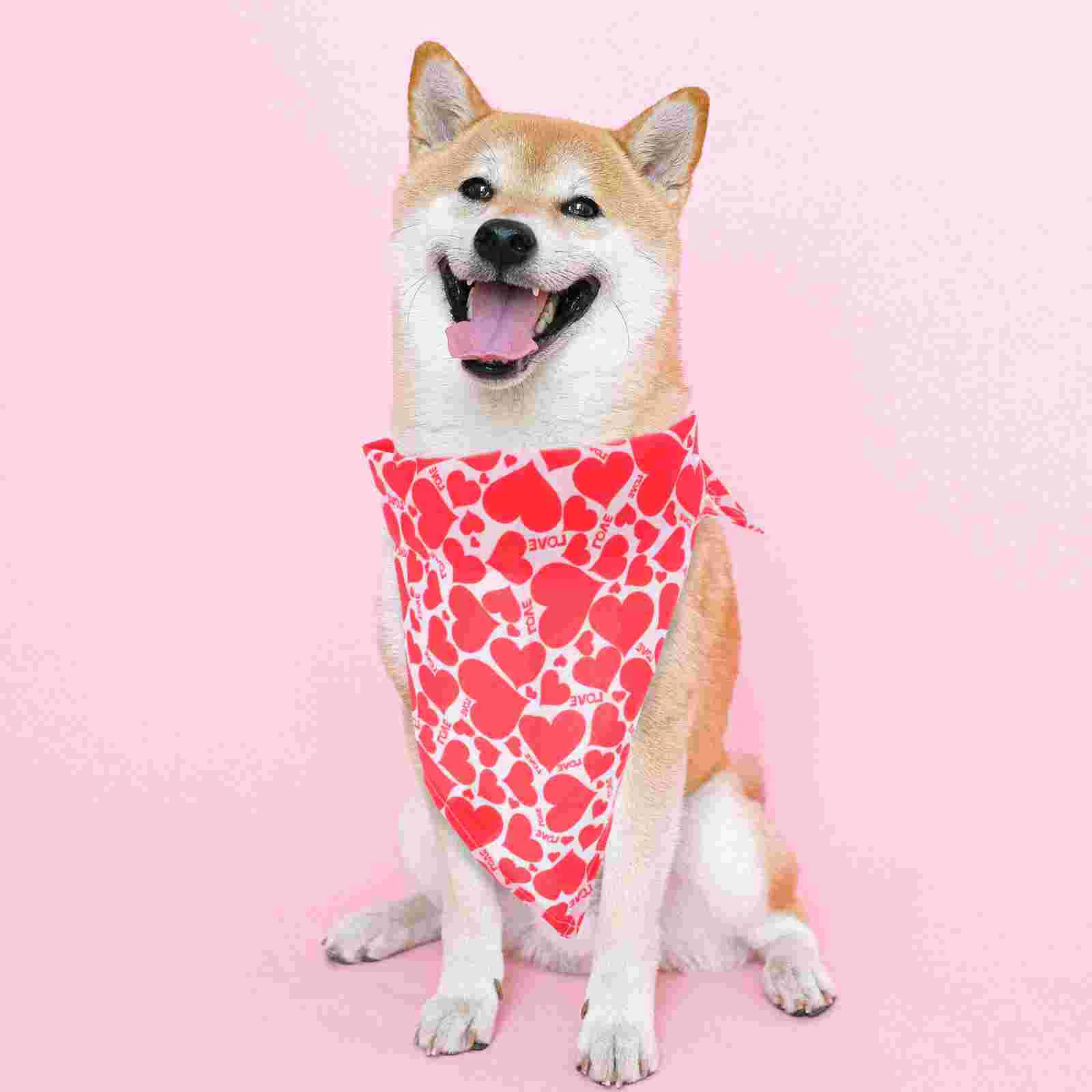 

Pet Valentine Day S Pets Dog Party Puppy Ties Adorns Bowtie Hatsscarf Hat Triangle Saliva Decorative Adorable Lovely