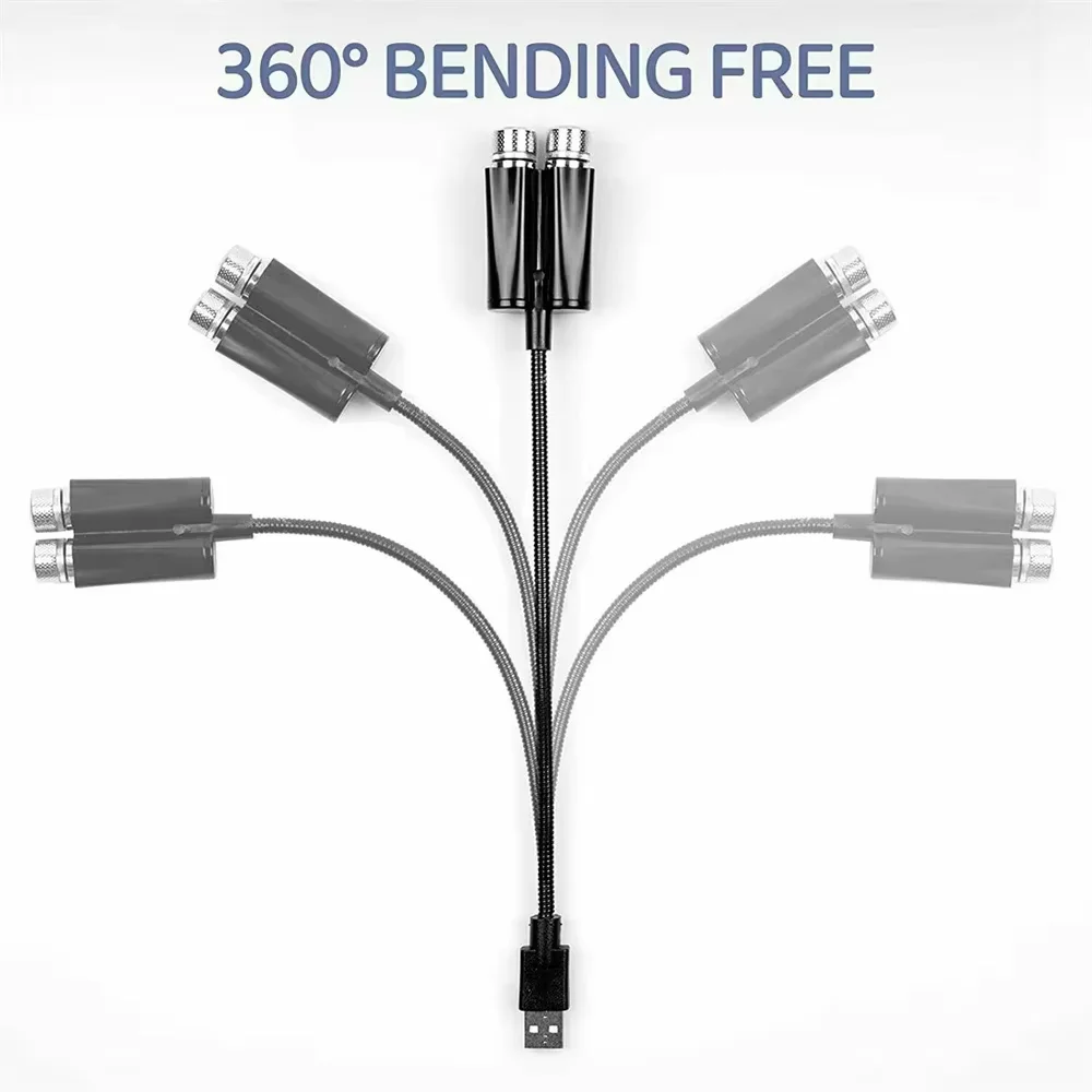 Двуглавый Usb Светодиодный Проектор Galaxy Star Ночник Автомобильное Освещение На