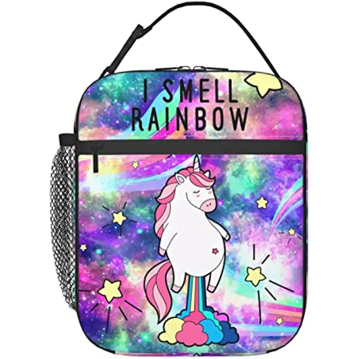 

Unicorn Smile Rainbow Lunch Box Insulated Lunch Bags Zipper Lunch Bag Cooler Tote Bag for Teens Girls Boys Men Women Office